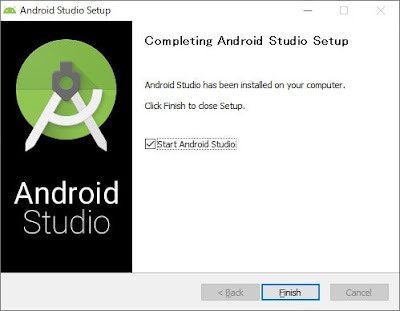 Android Studioのインストール完了画面