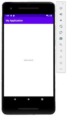 AndroidエミュレーターにHello World!が表示された画面