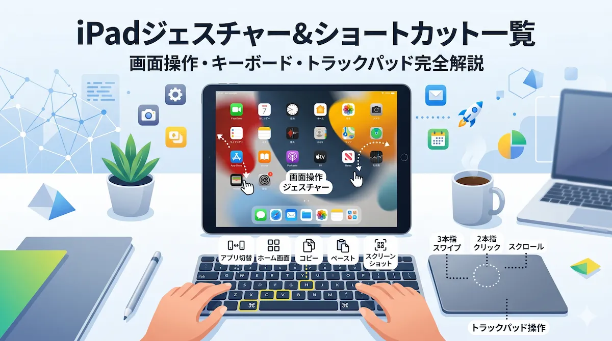 iPadのジェスチャー・ショートカット一覧