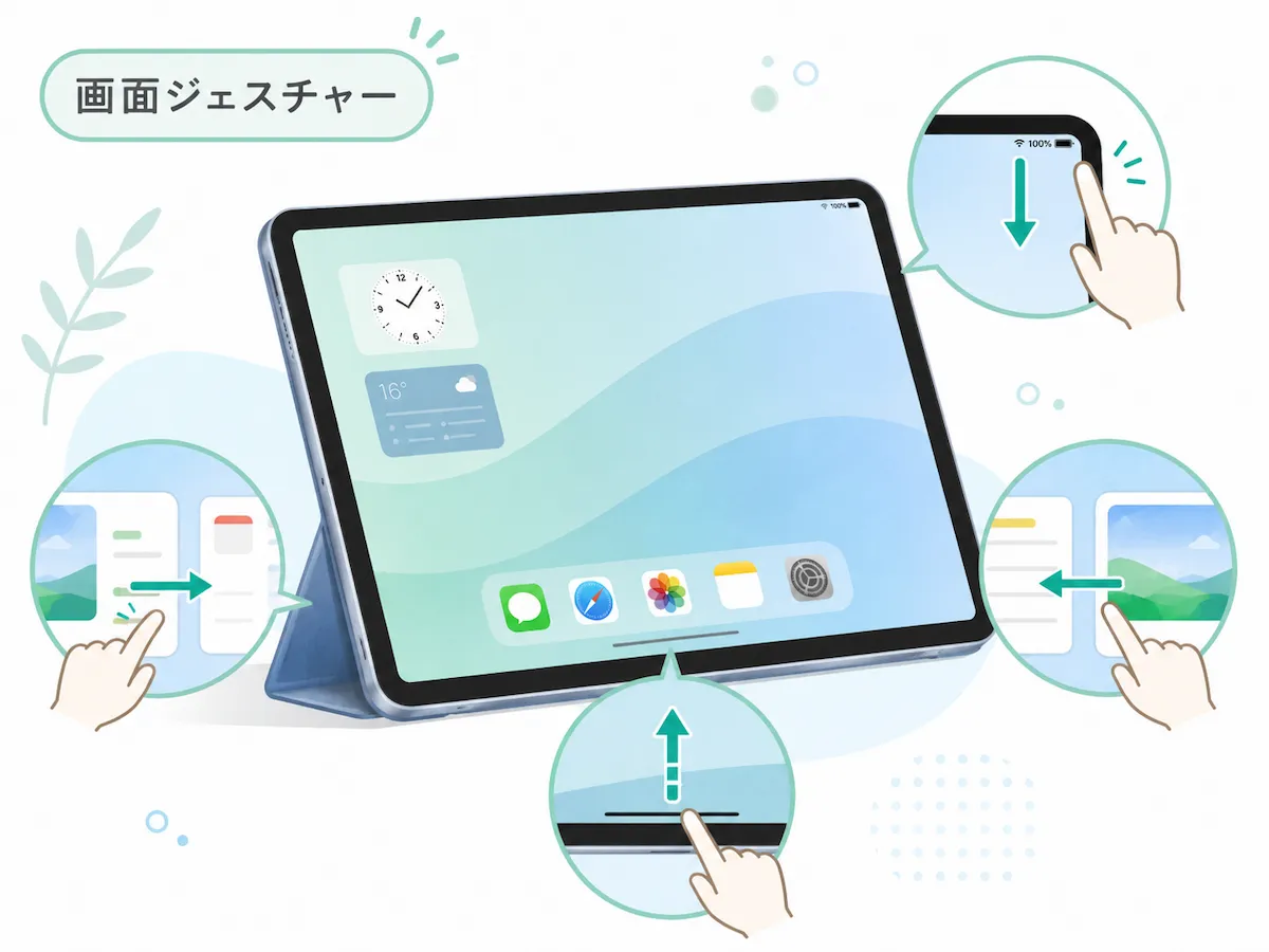 iPad画面ジェスチャー一覧